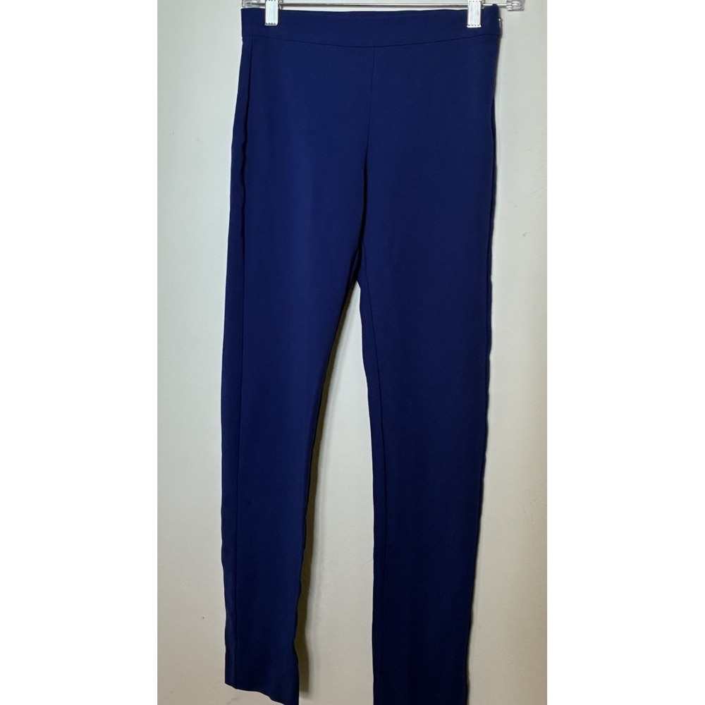 Max Mara Women's Solid Blue Ankle Leggings Size 36 Jersey Stretch Casual